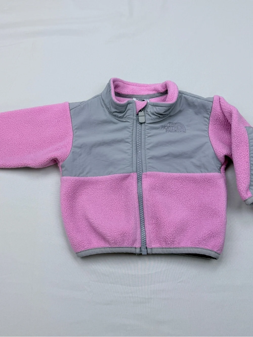 The North Face Pink and Gray Infant Fleece Jacket